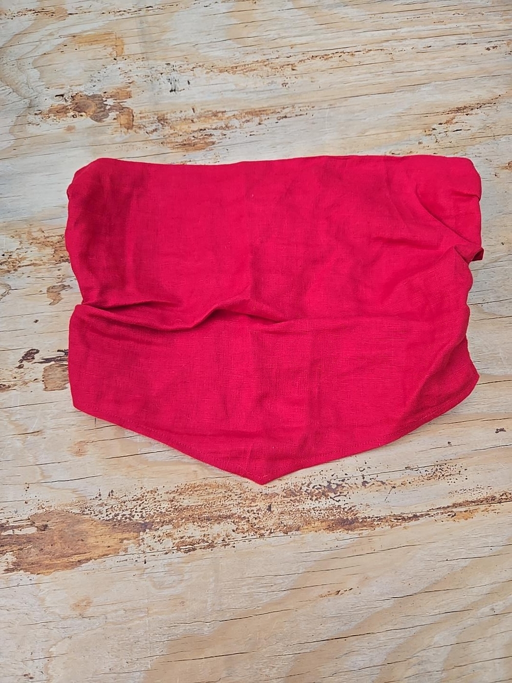Reformation Red Linen Strapless Tube Top Size 4